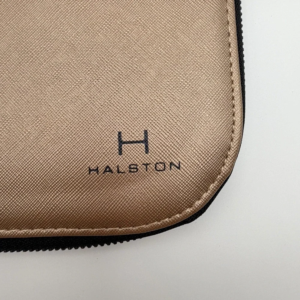 Halston Zip Around Travel Jewelry Organizer Case Faux Leather Storage Portfolio